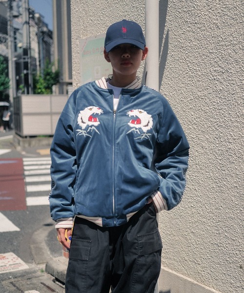 HOUSTON(ヒューストン)の「【HOUSTON/ヒューストン】VELVETEEN SOUVENIR JACKET TIGER ALASKA 51521 51522(スカジャン・メンズ・ブラック系その他/ブルー系その他/ブルー系その他2/ブラック系その他2・LARGE/X-LARGE/MEDIUM)」の5枚目の写真