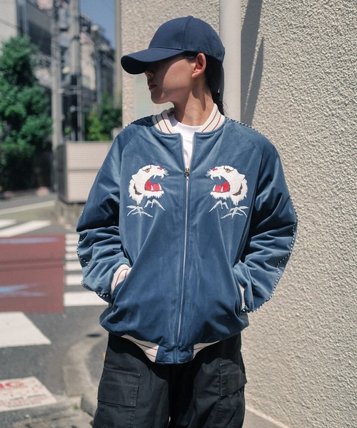 HOUSTON(ヒューストン)の「【HOUSTON/ヒューストン】VELVETEEN SOUVENIR JACKET TIGER ALASKA 51521 51522(スカジャン・メンズ・ブラック系その他/ブルー系その他/ブルー系その他2/ブラック系その他2・LARGE/X-LARGE/MEDIUM)」の6枚目の写真