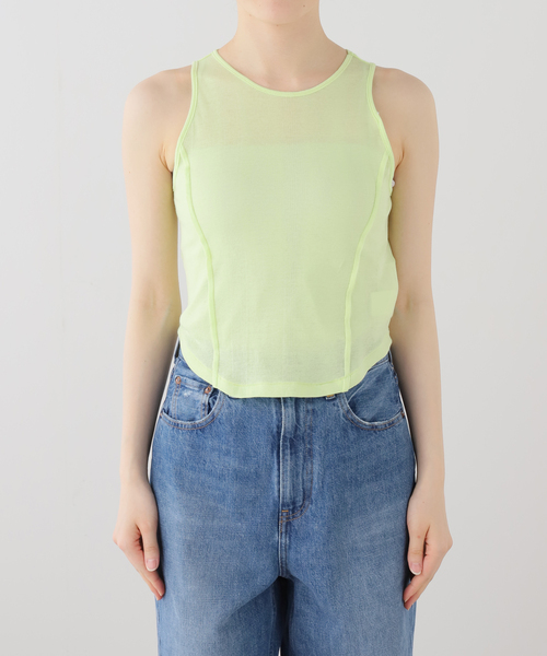 OUTDOOR PRODUCTS（アウトドアプロダクツ）の「miller Light Prib Tank（Tシャツ/カットソー・レディース・イエロー/アイボリー/ブラック/グレー・FREE）」の4枚目の写真