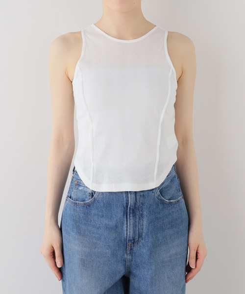 OUTDOOR PRODUCTS（アウトドアプロダクツ）の「miller Light Prib Tank（Tシャツ/カットソー・レディース・イエロー/アイボリー/ブラック/グレー・FREE）」の2枚目の写真