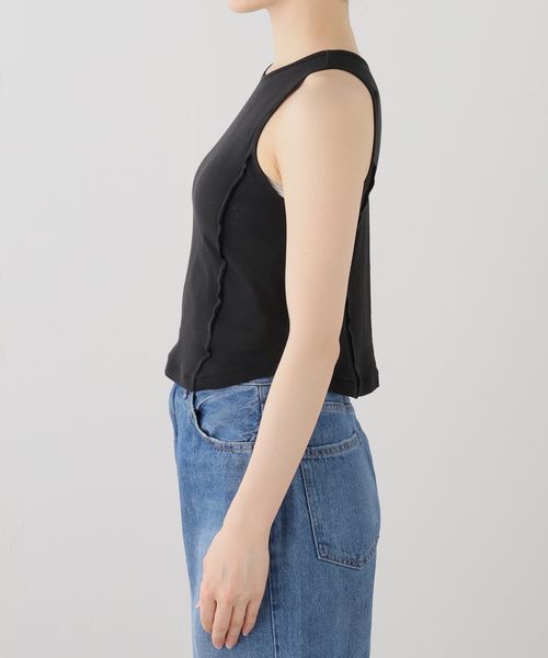 OUTDOOR PRODUCTS（アウトドアプロダクツ）の「miller Light Prib Tank（Tシャツ/カットソー・レディース・イエロー/アイボリー/ブラック/グレー・FREE）」の5枚目の写真