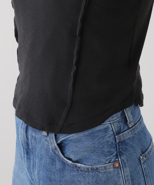 OUTDOOR PRODUCTS（アウトドアプロダクツ）の「miller Light Prib Tank（Tシャツ/カットソー・レディース・イエロー/アイボリー/ブラック/グレー・FREE）」の8枚目の写真