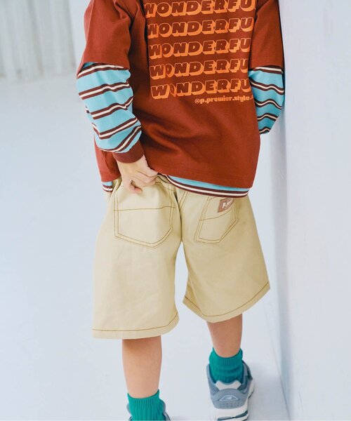 p.premier（ピードットプルミエ）の「先染めボーダー長袖Tシャツ（Tシャツ/カットソー・キッズ・サックスブルー/ブルー/ベージュ/ブラウン/ピンク・80/90/100/110/120/130/140）」の19枚目の写真