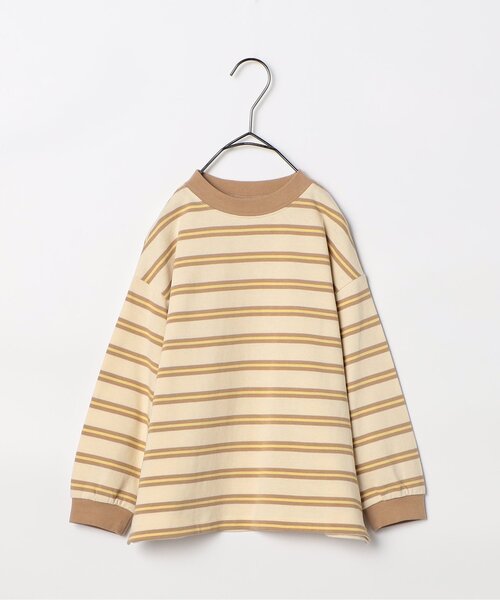 p.premier（ピードットプルミエ）の「先染めボーダー長袖Tシャツ（Tシャツ/カットソー・キッズ・サックスブルー/ブルー/ベージュ/ブラウン/ピンク・80/90/100/110/120/130/140）」の22枚目の写真