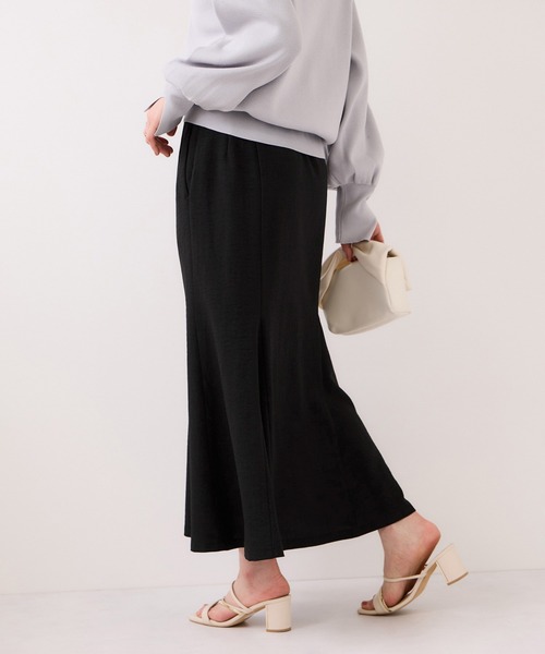 VIS（ビス）の「美easyリネンライクマーメイドスカート/イージーケア・接触冷感・セットアップ対応（スカート・レディース・ピンク/グレー/ブラック/キナリ・M/S/SS/L）」の3枚目の写真