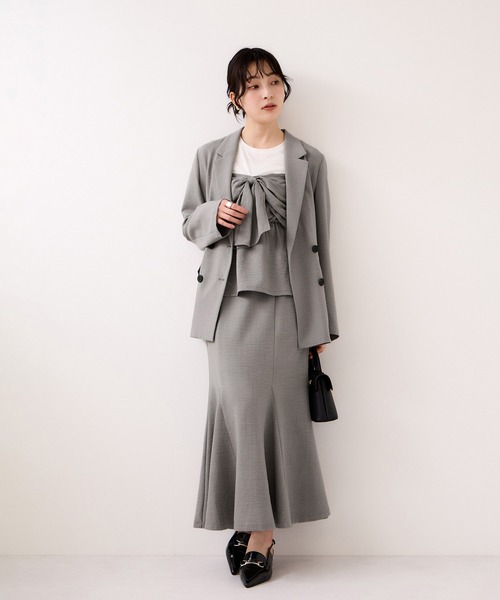 VIS（ビス）の「美easyリネンライクマーメイドスカート/イージーケア・接触冷感・セットアップ対応（スカート・レディース・ピンク/グレー/ブラック/キナリ・M/S/SS/L）」の8枚目の写真