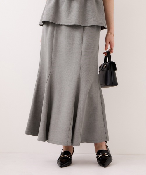 VIS（ビス）の「美easyリネンライクマーメイドスカート/イージーケア・接触冷感・セットアップ対応（スカート・レディース・ピンク/グレー/ブラック/キナリ・M/S/SS/L）」の6枚目の写真