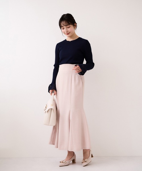 VIS（ビス）の「美easyリネンライクマーメイドスカート/イージーケア・接触冷感・セットアップ対応（スカート・レディース・ピンク/グレー/ブラック/キナリ・M/S/SS/L）」の14枚目の写真