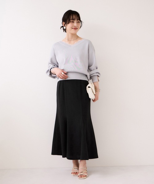 VIS（ビス）の「美easyリネンライクマーメイドスカート/イージーケア・接触冷感・セットアップ対応（スカート・レディース・ピンク/グレー/ブラック/キナリ・M/S/SS/L）」の20枚目の写真