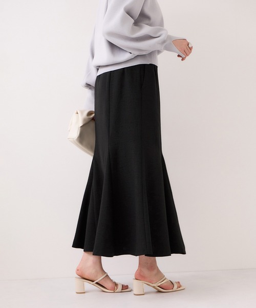 VIS（ビス）の「美easyリネンライクマーメイドスカート/イージーケア・接触冷感・セットアップ対応（スカート・レディース・ピンク/グレー/ブラック/キナリ・M/S/SS/L）」の19枚目の写真
