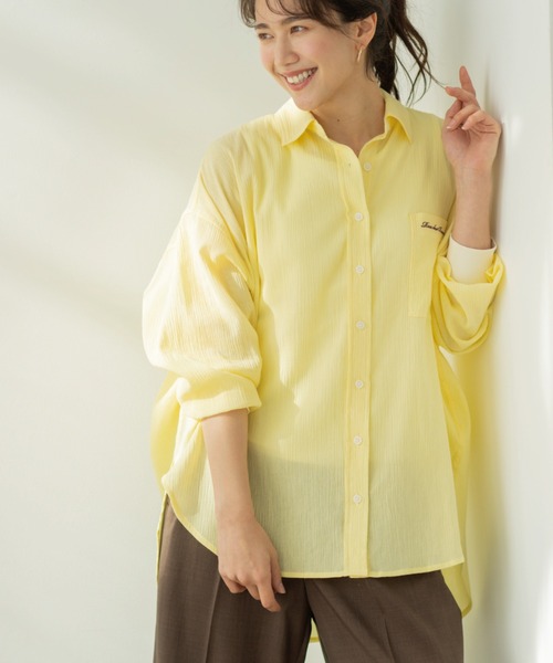 SHOO・LA・RUE(シューラルー)の「お袖リブ楊柳オーバーシャツ(シャツ/ブラウス・レディース・ピンク/ホワイト/サックスブルー/イエロー系その他・00)」の17枚目の写真