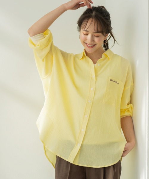 SHOO・LA・RUE(シューラルー)の「お袖リブ楊柳オーバーシャツ(シャツ/ブラウス・レディース・ピンク/ホワイト/サックスブルー/イエロー系その他・00)」の18枚目の写真