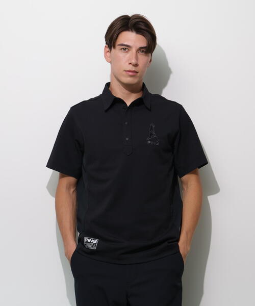 PING(ピン)の「【PING APPAREL】レイブロックMr.PING半袖ポロシャツ <GOLD> (MENS)(ポロシャツ・メンズ・ホワイト/ブルー系その他/ブラック・S/LL/L/LL1/M)」の2枚目の写真