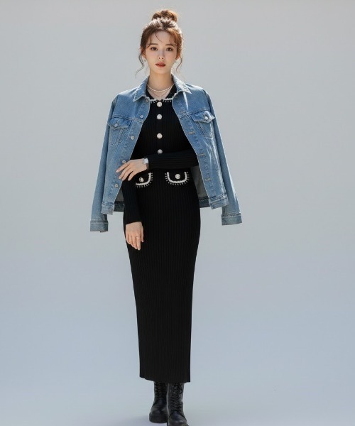 a lot of love（ア ロット オブ ラブ）の「ラウンドカラー フラップアクセントワンピース（ワンピース・レディース・イエロー/ブラウン/ブラック/ベージュ・FREE）」の18枚目の写真