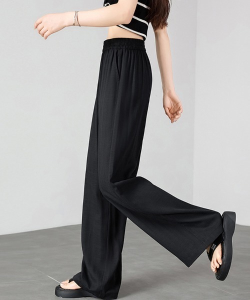 SallyLunn(サリーラン)の「ナチュラルタッチイージーワイドパンツ(その他パンツ・レディース・ブラック/ベージュ・LARGE/MEDIUM)」の8枚目の写真