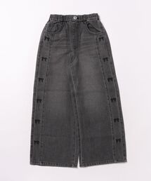 L.COPECK（エルコペック）の「リボン刺しゅうコットンデニムワイドパンツ（デニムパンツ）」