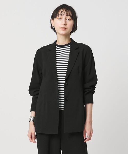 UNITED ARROWS(ユナイテッドアローズ)の「COMFY テーラードジャケット ‐防汚 UVカット ウォッシャブル‐(テーラードジャケット・レディース・ブラック/ネイビー・38/36)」の1枚目の写真