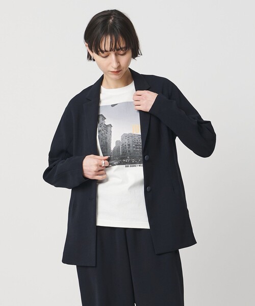 UNITED ARROWS(ユナイテッドアローズ)の「COMFY テーラードジャケット ‐防汚 UVカット ウォッシャブル‐(テーラードジャケット・レディース・ブラック/ネイビー・38/36)」の3枚目の写真