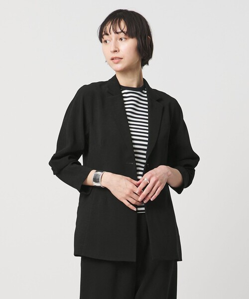 UNITED ARROWS(ユナイテッドアローズ)の「COMFY テーラードジャケット ‐防汚 UVカット ウォッシャブル‐(テーラードジャケット・レディース・ブラック/ネイビー・38/36)」の7枚目の写真