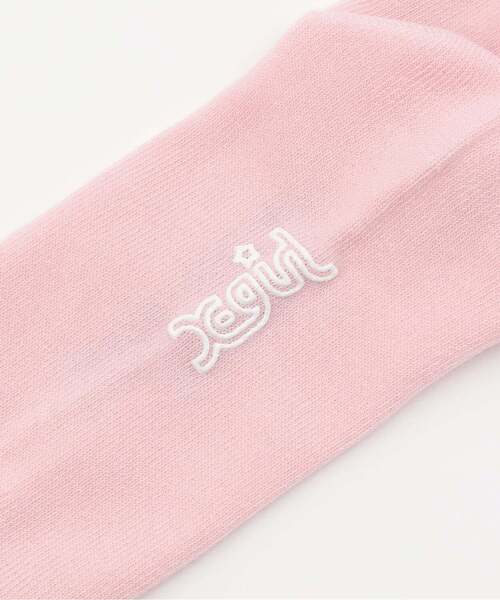 X-girl Stages（エックスガールステージス）の「【人気商品再入荷】【直営店で取り扱い無し】立体ハートロゴショートソックス（ソックス/靴下・キッズ・ピンク/オフホワイト/ブラック・13-15cm/17-19cm/19-21cm/15-17cm）」の7枚目の写真