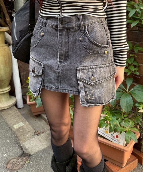 A'GEM/9 × .kom 『MUCENT/ムセント』 DELVE BACK LEATHER CARGO DENIM