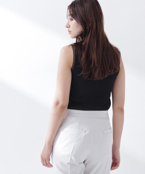 NATURAL BEAUTY BASIC(ナチュラルビューティーベーシック)の「◇前後2wayニットタンク(タンクトップ・レディース・オフホワイト/ブラウン/ブラック・FREE)」の4枚目の写真