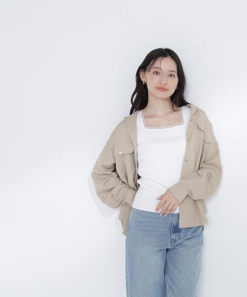 NATURAL BEAUTY BASIC(ナチュラルビューティーベーシック)の「◇前後2wayニットタンク(タンクトップ・レディース・オフホワイト/ブラウン/ブラック・FREE)」の10枚目の写真