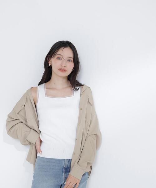 NATURAL BEAUTY BASIC(ナチュラルビューティーベーシック)の「◇前後2wayニットタンク(タンクトップ・レディース・オフホワイト/ブラウン/ブラック・FREE)」の12枚目の写真