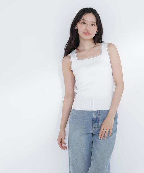 NATURAL BEAUTY BASIC(ナチュラルビューティーベーシック)の「◇前後2wayニットタンク(タンクトップ・レディース・オフホワイト/ブラウン/ブラック・FREE)」の14枚目の写真