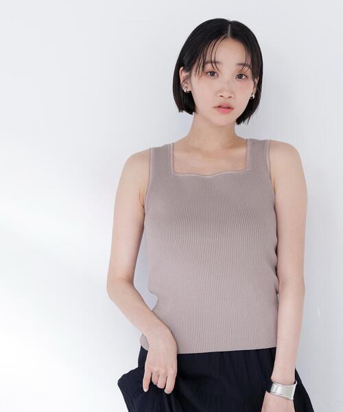 NATURAL BEAUTY BASIC(ナチュラルビューティーベーシック)の「◇前後2wayニットタンク(タンクトップ・レディース・オフホワイト/ブラウン/ブラック・FREE)」の18枚目の写真