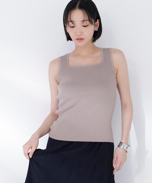 NATURAL BEAUTY BASIC(ナチュラルビューティーベーシック)の「◇前後2wayニットタンク(タンクトップ・レディース・オフホワイト/ブラウン/ブラック・FREE)」の20枚目の写真