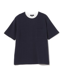 【6/18値下げ】リップルダブルフェイス フェイクレイヤード Tシャツ(接触冷感・ユニセックス)