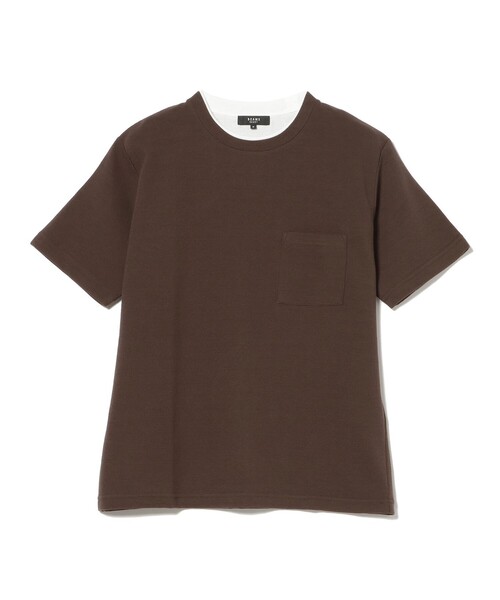 BEAMS HEART(ビームスハート)の「【6/18値下げ】リップルダブルフェイス フェイクレイヤード Tシャツ(接触冷感・ユニセックス)(Tシャツ/カットソー・メンズ・ブラウン/ネイビー/ブラック・S/M/L/XL)」の11枚目の写真