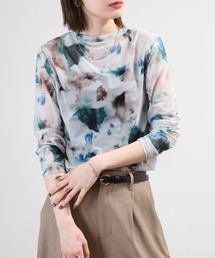 A.N.L（エーエヌエル　レーベル）の「A.N.L プリントチュールメッシュトップス長袖（Tシャツ/カットソー）」