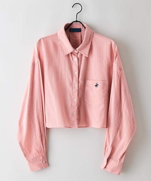 BEVERLY HILLS POLO CLUB(ビバリーヒルズポロクラブ)の「【BEVERLY HILLS POLO CLUB/ビバリーヒルズポロクラブ】【選べる丈感・サイズ別デザイン】楊柳ワイドシルエットシャツ クロップド短丈・BIGシルエット(シャツ/ブラウス・レディース・ラベンダー/ピンク/グリーン/オフホワイト・MEDIUM/SMALL)」の15枚目の写真