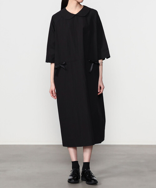 Bshop(ビショップ)の「eunoia | ラウンドカラー ロングワンピース WOMEN(ワンピース・レディース・ブラック・ONE)」の1枚目の写真