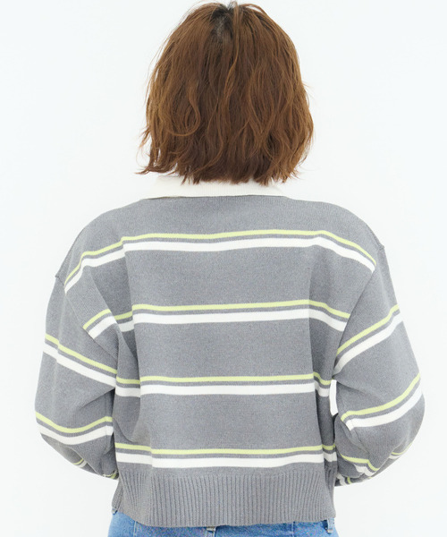 DAESE TOKYO(デセトウキョウ)の「『DAESE TOKYO/デセトウキョウ』ボーダーポロトップス(Tシャツ/カットソー・レディース・アイボリー/ネイビー/グレー・FREE)」の11枚目の写真