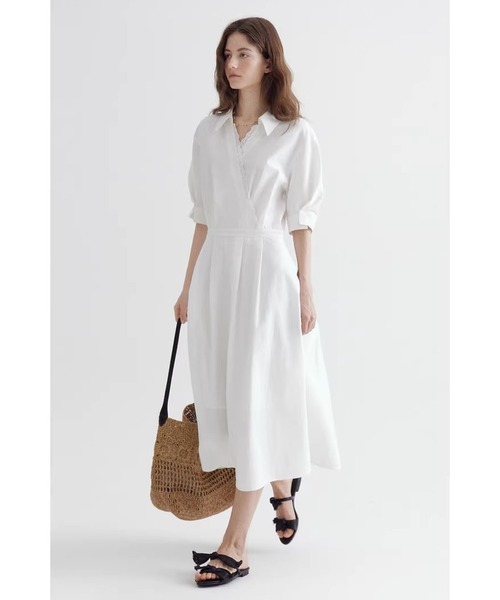 Fano Studios(ファノ ストゥディオズ)の「カシュクール風 レーストリム シャツワンピース FC26L009【Fano Studios】【2026SS】(ワンピース・レディース・ホワイト・L/M/S)」の12枚目の写真