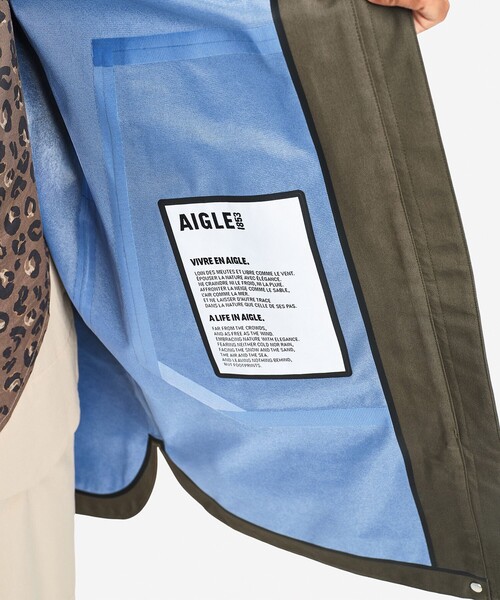 AIGLE(エーグル)の「透湿防水 3レイヤー ロングフーデッドジャケット(マウンテンパーカー・レディース・キャメル/モスグリーン・36/40/38)」の7枚目の写真