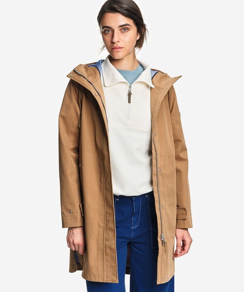 AIGLE(エーグル)の「透湿防水 3レイヤー ロングフーデッドジャケット(マウンテンパーカー・レディース・キャメル/モスグリーン・36/40/38)」の9枚目の写真