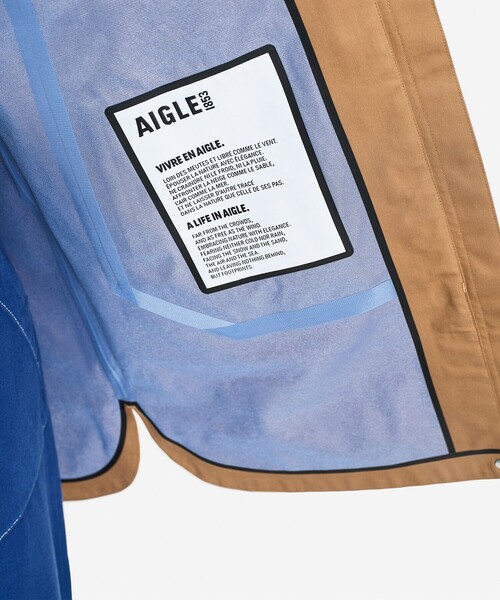 AIGLE(エーグル)の「透湿防水 3レイヤー ロングフーデッドジャケット(マウンテンパーカー・レディース・キャメル/モスグリーン・36/40/38)」の15枚目の写真