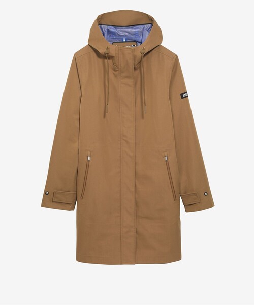 AIGLE(エーグル)の「透湿防水 3レイヤー ロングフーデッドジャケット(マウンテンパーカー・レディース・キャメル/モスグリーン・36/40/38)」の16枚目の写真