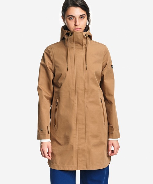 AIGLE(エーグル)の「透湿防水 3レイヤー ロングフーデッドジャケット(マウンテンパーカー・レディース・キャメル/モスグリーン・36/40/38)」の2枚目の写真