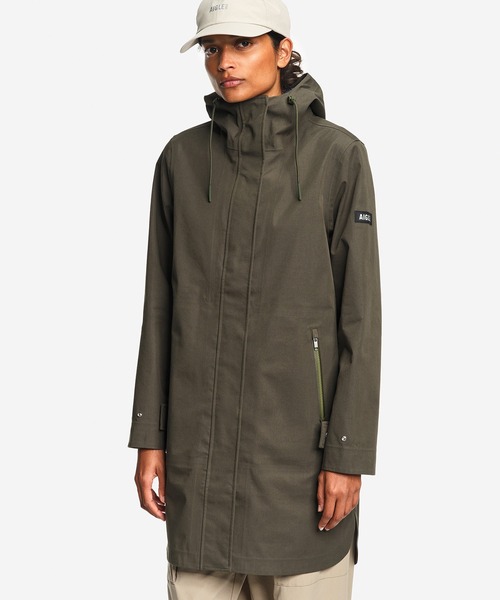 AIGLE(エーグル)の「透湿防水 3レイヤー ロングフーデッドジャケット(マウンテンパーカー・レディース・キャメル/モスグリーン・36/40/38)」の18枚目の写真