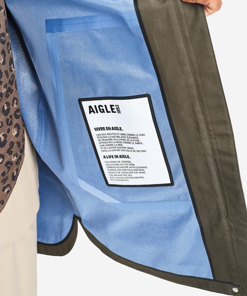 AIGLE(エーグル)の「透湿防水 3レイヤー ロングフーデッドジャケット(マウンテンパーカー・レディース・キャメル/モスグリーン・36/40/38)」の21枚目の写真