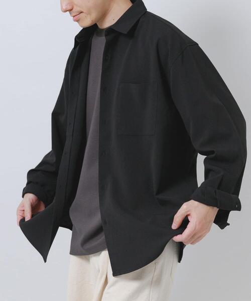 ITEMS URBANRESEARCH(アイテムズ アーバンリサーチ)の「ヨウリュウレギュラーカラー長袖シャツ(シャツ/ブラウス・メンズ・ネイビー/ダークグレー/オリーブ/ブラック・LARGE/MEDIUM)」の2枚目の写真