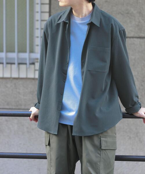 ITEMS URBANRESEARCH(アイテムズ アーバンリサーチ)の「ヨウリュウレギュラーカラー長袖シャツ(シャツ/ブラウス・メンズ・ネイビー/ダークグレー/オリーブ/ブラック・LARGE/MEDIUM)」の16枚目の写真