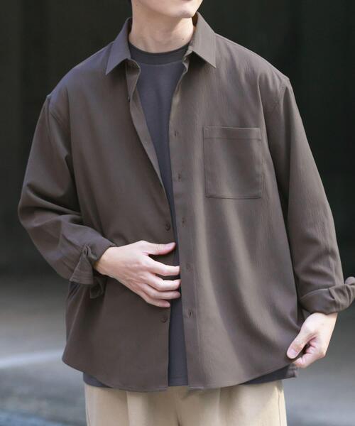 ITEMS URBANRESEARCH(アイテムズ アーバンリサーチ)の「ヨウリュウレギュラーカラー長袖シャツ(シャツ/ブラウス・メンズ・ネイビー/ダークグレー/オリーブ/ブラック・LARGE/MEDIUM)」の8枚目の写真
