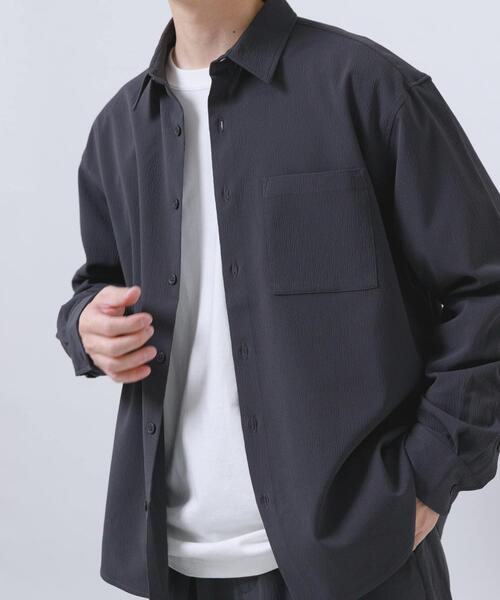 ITEMS URBANRESEARCH(アイテムズ アーバンリサーチ)の「ヨウリュウレギュラーカラー長袖シャツ(シャツ/ブラウス・メンズ・ネイビー/ダークグレー/オリーブ/ブラック・LARGE/MEDIUM)」の21枚目の写真