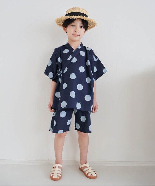 BREEZE(ブリーズ)の「【WEB限定】NEW BOYS甚平(浴衣・キッズ・ブルー/オフホワイト/マスタード/ネイビー・100/110/120/130/140/150/160)」の9枚目の写真